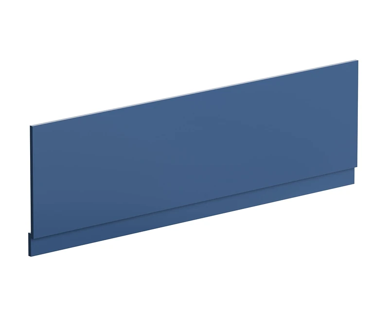 nuie MOF378 Blocks Modern Bathroom Bath Front Panel with Plinth, 1800mm, Satin Blue