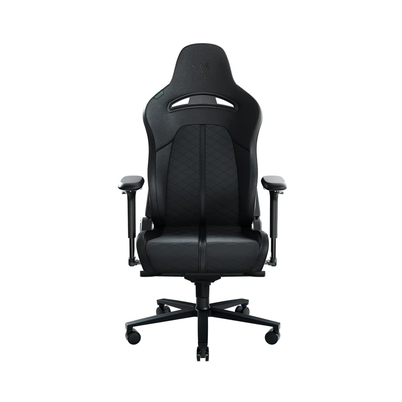 Razer Enki - Gaming chair with Integrated Lumbar Support (Desk/Office Chair, Multi-Layer Synthetic Leather, Foam Padding, Head Cushion, Height Adjustable) Black