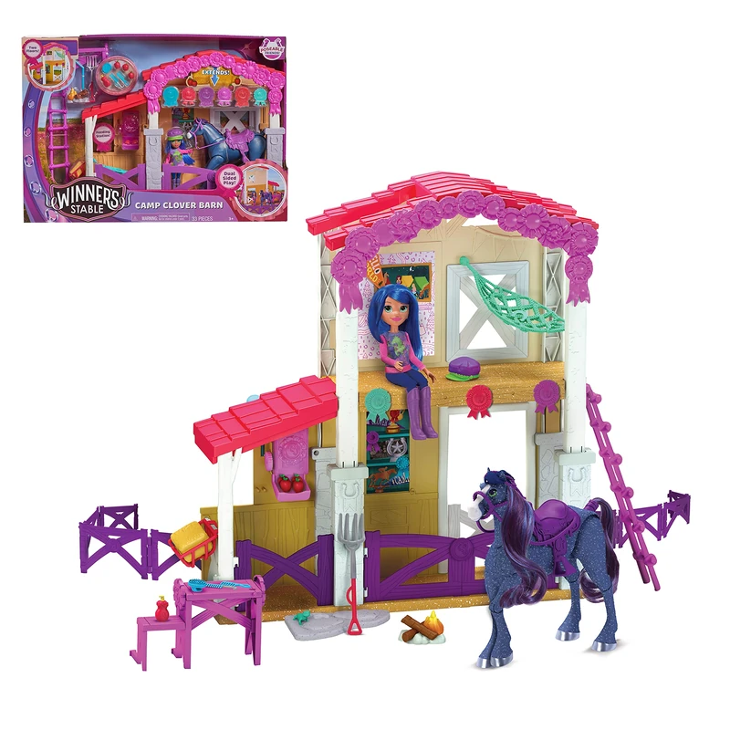 WINNER'S STABLE Wnn04 - 33 Piece Horse Stable Toy Set