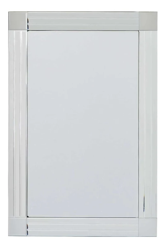 MirrorOutlet Milton Manor All Glass Bevelled Mirror With Square Corner Design 3ft x 2ft *90 x 60cm,Frameless,YC017-M