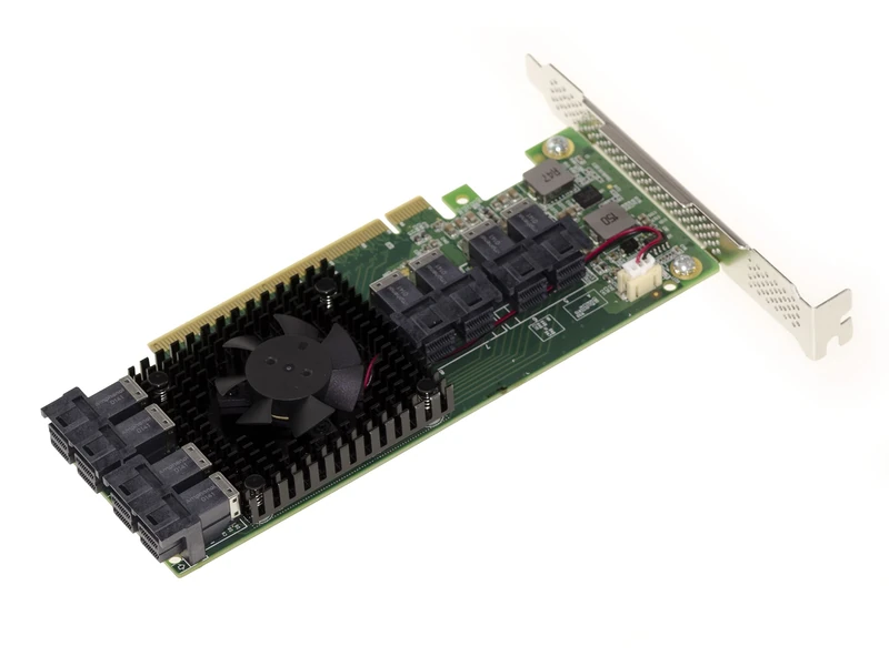 KALEA-INFORMATIQUE PCIe 3.0 x16 card for 8 U.2 NVMe (U2 NGFF) SSDs or 8 x4 PCIe ports. Multi Host Switch Card. PLX PEX 8749 High and Low profile chipset.