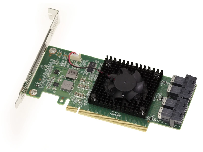 KALEA-INFORMATIQUE PCIe 3.0 x16 card for 4 U.2 NVMe SSDs (U2 NGFF) or 4 PCIe x4 ports. Multi Host Switch Card. PLX PEX 8747 128Gb/s chipset