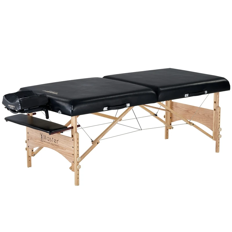 Master Massage Gibraltar 32" Width Olympic LX Portable Massage Table, Black- Extra Wide for Larger Clients, Supports Weight Up to 800lbs.- Tattoo Spa Salon Facial Beauty Bed, Lash Tables