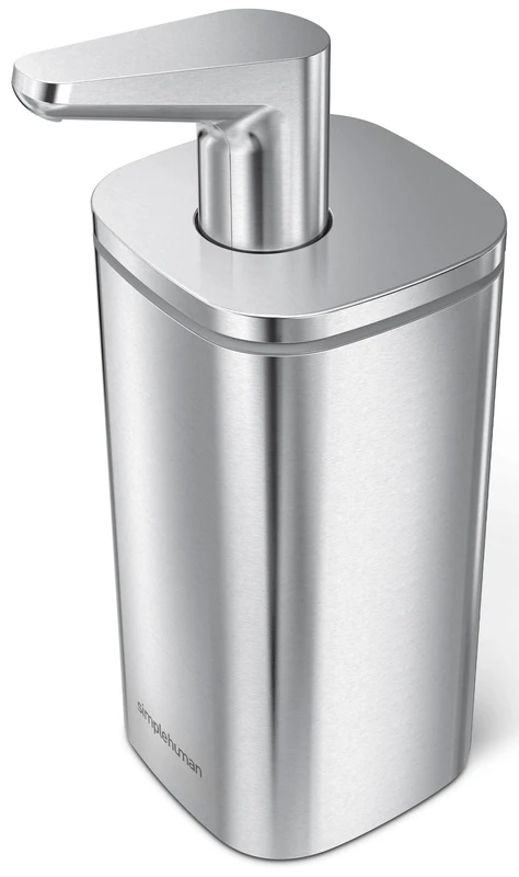 simplehuman 295ml Pulse Pump Liquid Soap Dispenser, Effortless Dispensing, Drip and Clog Free, Quick and Easy Refill, Fingerprint-Proof, Brushed Stainless Steel, KT1183
