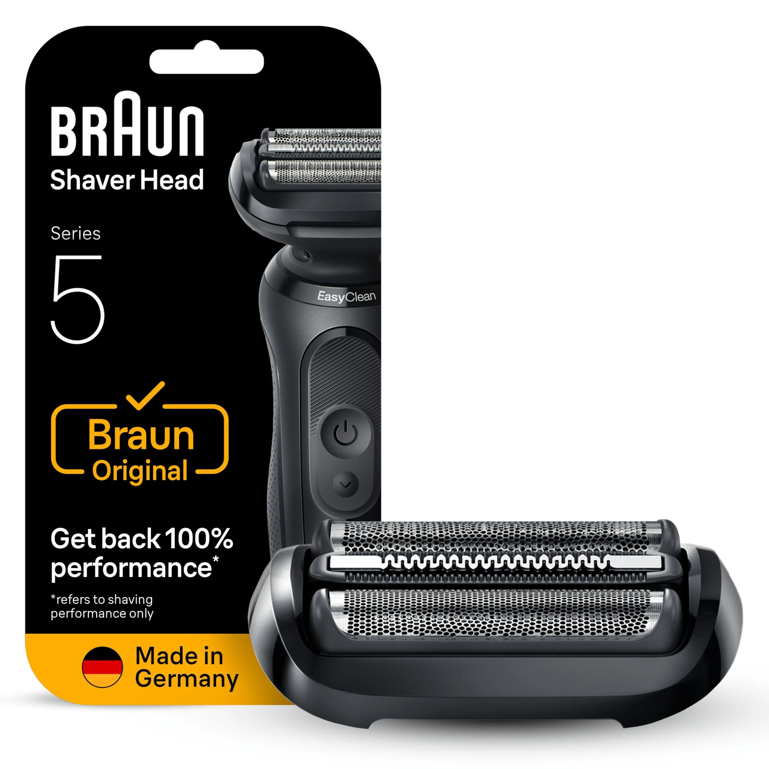 Braun Series 5 Electric Shaver ORIGINAL Replacement Head, Get Back 100% Shaving Performance, Compatible With 50, 51, 52 Generations Shavers, Made in Germany, 54B