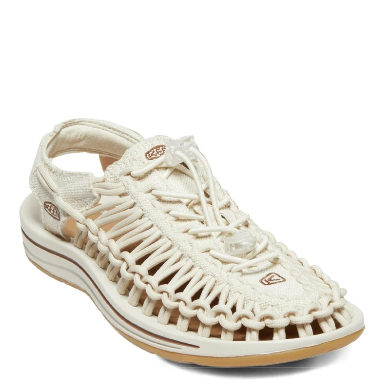 KEEN Women's UNEEK Canvas Two Cord Sandals, Natural Canvas/Birch, 5.5 UK