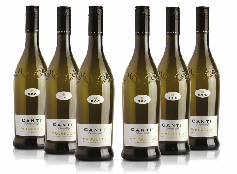 Canti - Prosecco D.O.C. stelvin Sparkling Extra Dry Wine, Italian Glera Grape Variety from Veneto, Fruity and Floral Taste, 6x750 ml