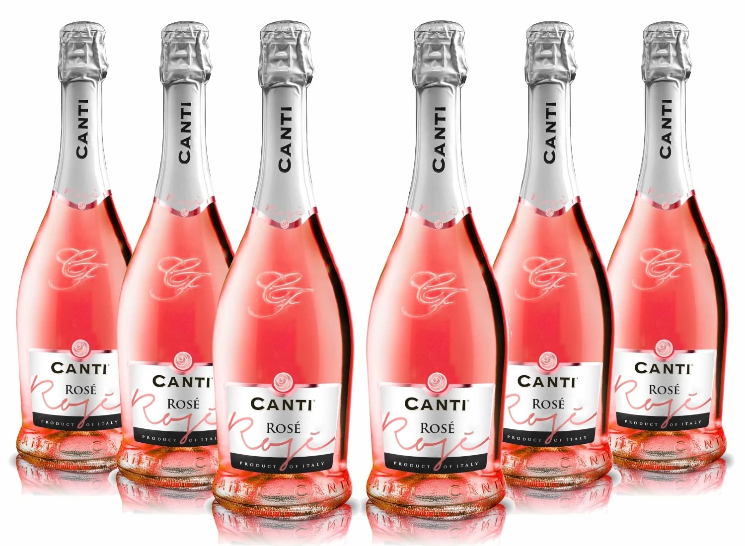 Canti - Cuvèe, Rose Sparkling Extra Dry 11% Wine, Italian Glera and Pinot Noir Grape Varieties from Veneto, Fresh and Fruity Taste, 6x750 ml