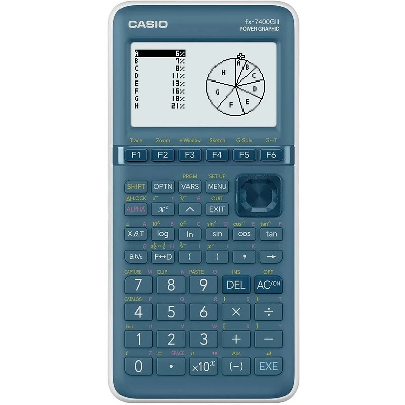 Casio FX-7400GIII Graphing Calculator Cyan Display (digits): 21 Battery operated (W x H x D) 87.5 x 21.3