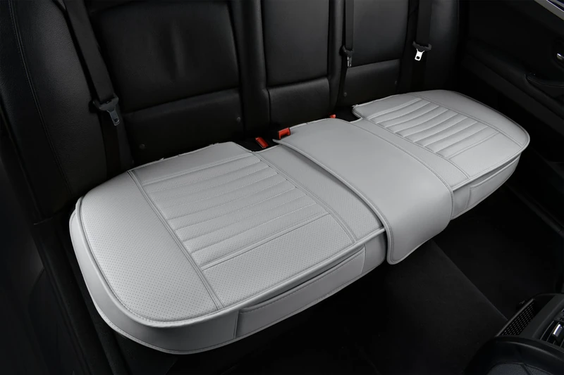 Sunny color Back Seat Covers, Rear Seat Cushions, Auto Bench Protector with Breathable PU Leather and Non-Slip Bottom Universal for 4 Season (Gray, 61" x 20. 5")