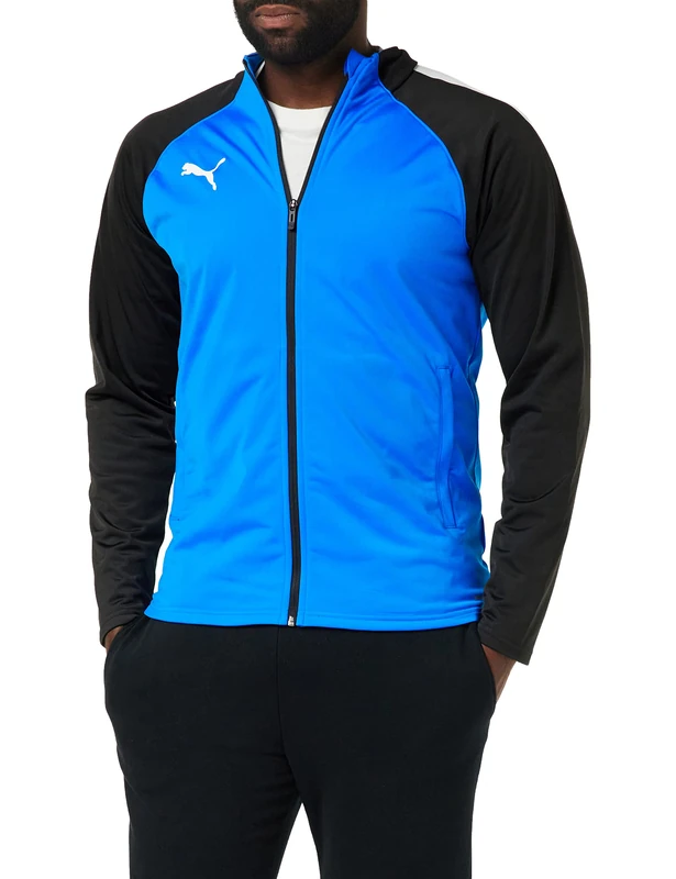 PUMA Men's Team Liga Training Athletic-Warm-up-and-Track-Jackets, Electric Blue Lemonade, XXL