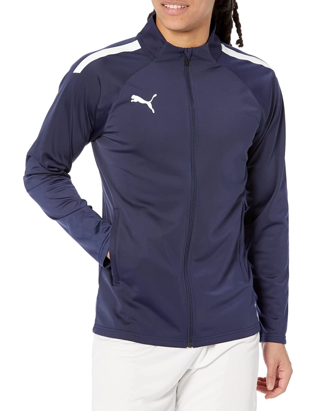 PUMA Men's Team Liga Training Athletic-Warm-up-and-Track-Jackets, Peacoat White, XXL