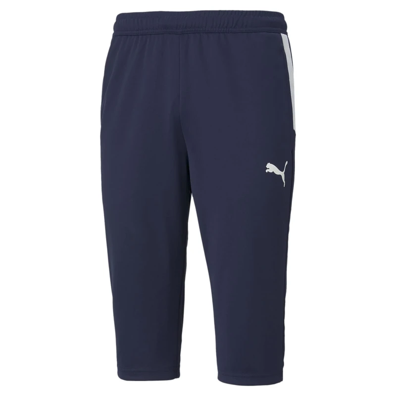 PUMA Men's Teamliga Training 3/4 Pants, Peacoat White, Small