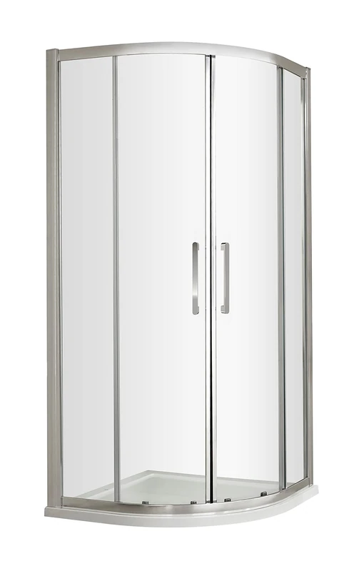 Hudson Reed M900QH4 Apex Modern Bathroom EasyFit Quadrant Shower Enclosure with 8mm Toughened Safety Glass and Round Handles, 900mm, Polished Chrome - Image 1