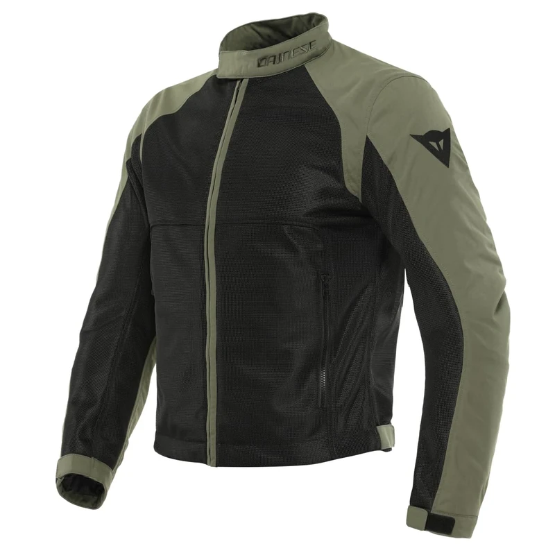 Dainese - Sevilla Air Tex Jacket, Summer Motorbike Jacket for Men, Breathable and Lightweight, Men Motorcycle Jacket with Perforated Mesh for Maximum Freedom of Movement, Black/Dark Green