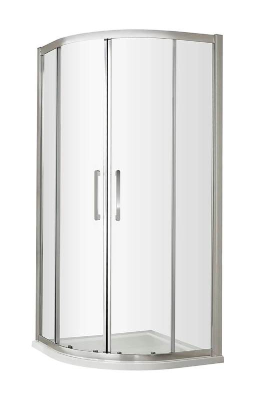 Hudson Reed M800QH4 Apex Modern Bathroom EasyFit Quadrant Shower Enclosure with 8mm Toughened Safety Glass and Round Handles, 800mm, Polished Chrome