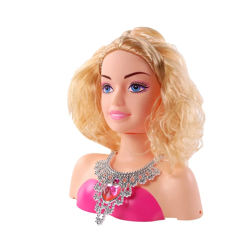 Melody - Fashion Blonde Hair Styling Head - Hair Styling - 124985 - Pink - Plastic - Coloring Decors - Doll - Children's Toy - Birthday - Doll - Accessories - From 3 Years