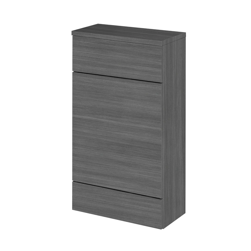 Hudson Reed CBI504A Fusion | Modern Bathroom Furniture Floor Standing Slimline WC Unit and Coloured Worktop (Concealed Cistern and Toilet Pan Not Included), 500mm, Woodgrain Brown Grey Avola