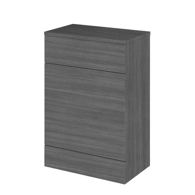 Hudson Reed CBI520A Fusion Modern Bathroom Floor Standing WC Unit and Colour Coordinating Top, 864 x 600 x 355mm, Woodgrain Anthracite