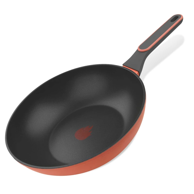 Tasty Wok Pan, Stir-Fry Pan, Non-Stick Frying Pan, Saucepan for all Types of Cookstoves incl. Induction, Cookware, Dishwasher Safe Cookware, Dimensions: Ø28x7cm, Colours: Grey & Orange - Image 1