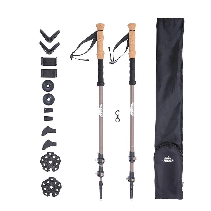 Cascade Mountain Tech Carbon Fiber Trekking Poles - 28.5-60 inches - Image 1