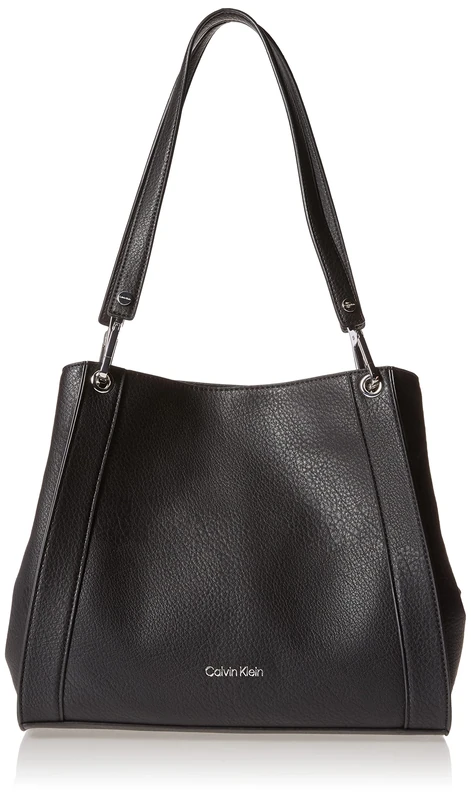 Calvin Klein Ellie Triple Compartment Shoulder Bag - Black/Silver