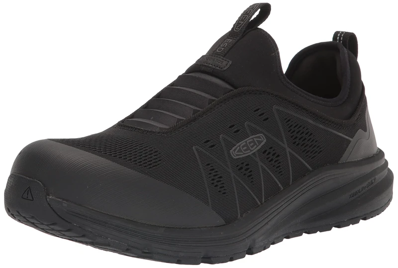 KEEN Utility Men's Vista Energy Shift Low Composite Toe ESD Slip on Industrial Work Sneakers, Black/Black, 6.5 UK - Image 1