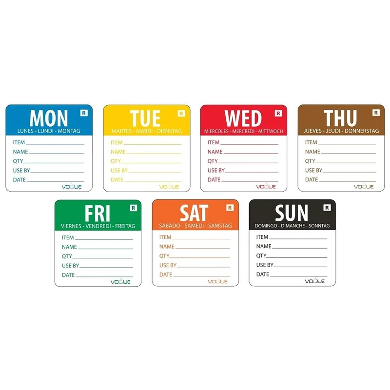 Vogue Removable Day of the Week 50mm Label Set (Pack of 3500)