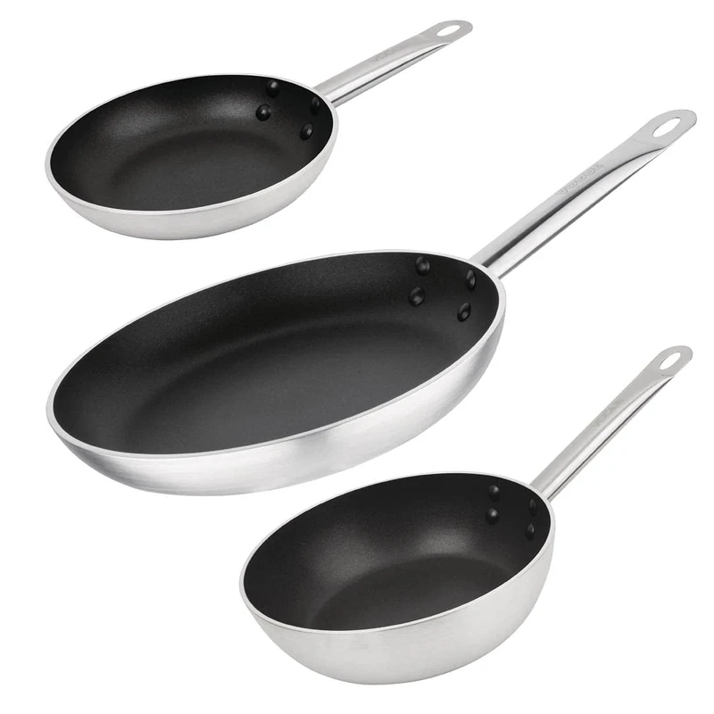Vogue Cook Like A Pro 3-Piece Non-Stick Induction Frying Pan and Saute Pan Set