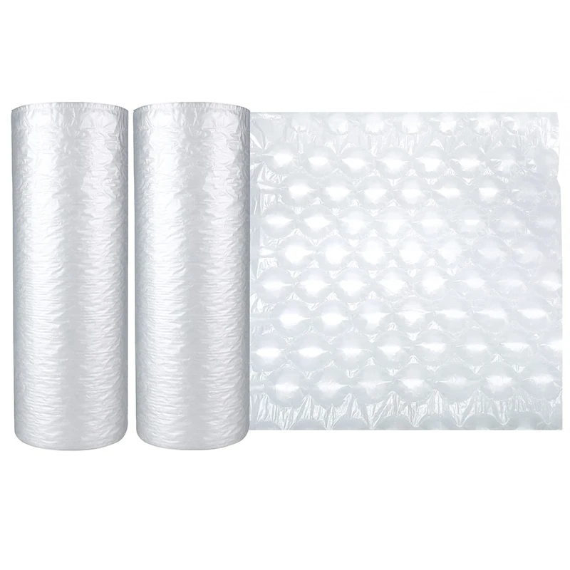 2 Rolls Air Cushion Film 985ft Length Each Roll, Size 15.7inch x 11.8inch, Air Pillow Bubble Bags Film, Air Cushion Machine Not Included - Image 1