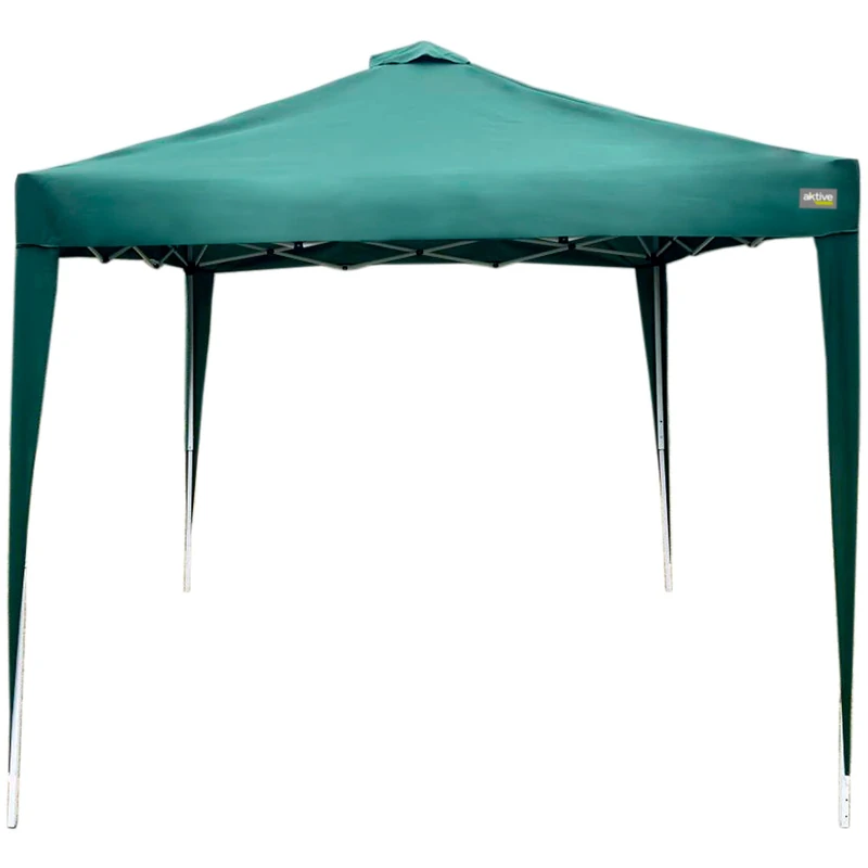 Aktive 61056 – Folding Gazebo, 3 x 3 m, Garden Gazebo, 300 x 300 x 240 cm, Green, 150 g, Roof Ventilation, 10 Minutes Assembly