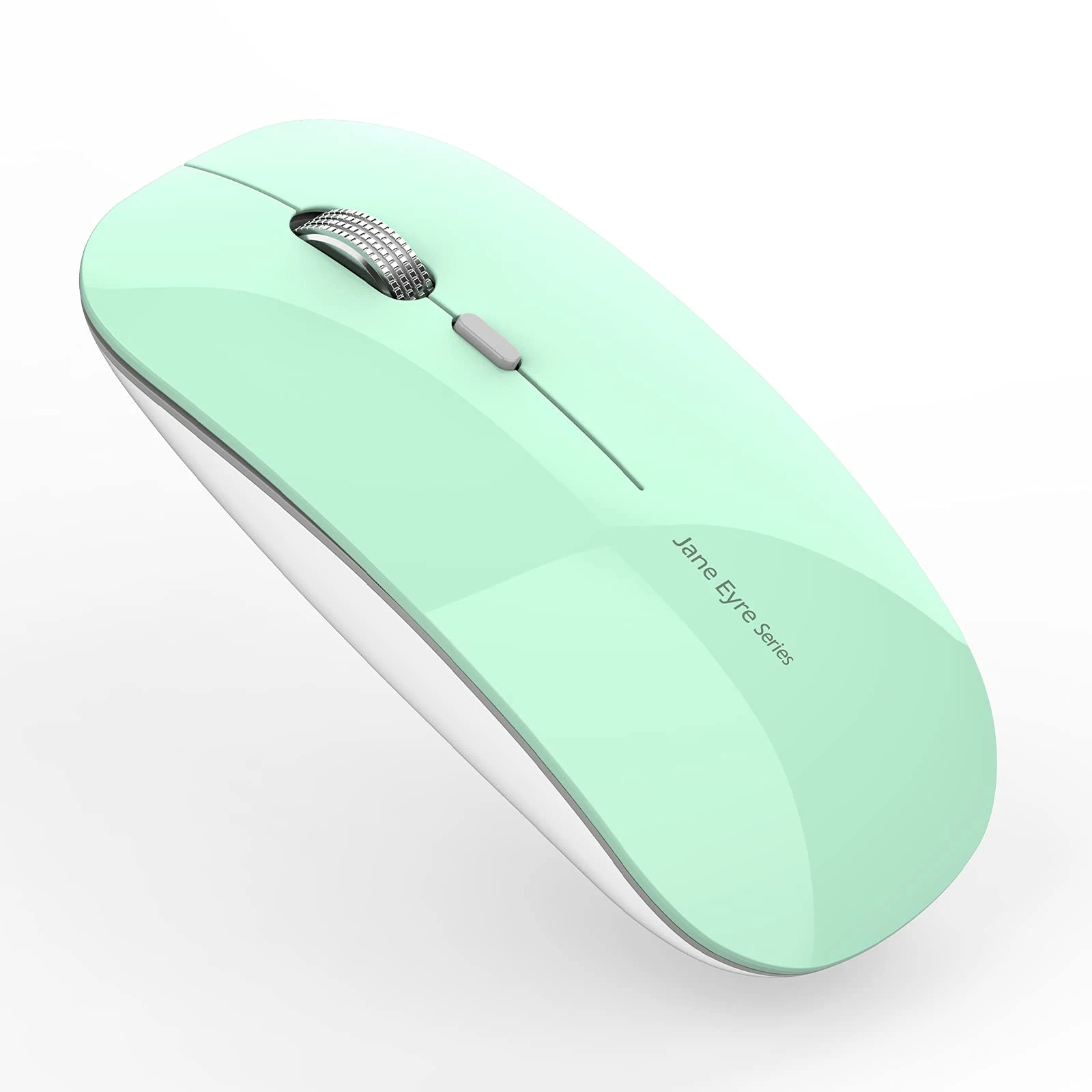 Uiosmuph Q5 Wireless Mouse, 2.4GHz Slim Portable Wireless Mouse for Laptop, Rechargeable Ergonomic Computer Mouse with USB Receiver for Mac PC Notebook Macbook Chromebook, Mint Green