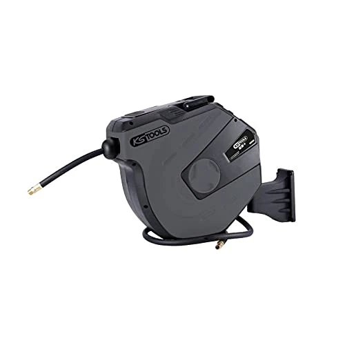 KS Tools 515.3475 – Air and Water Reel 1/2 Inch with Hose Diameter 13 mm, Connection 3/8 Inch – 15 m Grey