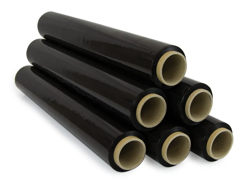 OFITURIA Wrapping Film 50 cm Wide and Stretchable up to 300 Metres Length – Manual Stretch Film Roll for Industrial Packaging (Black, 6)