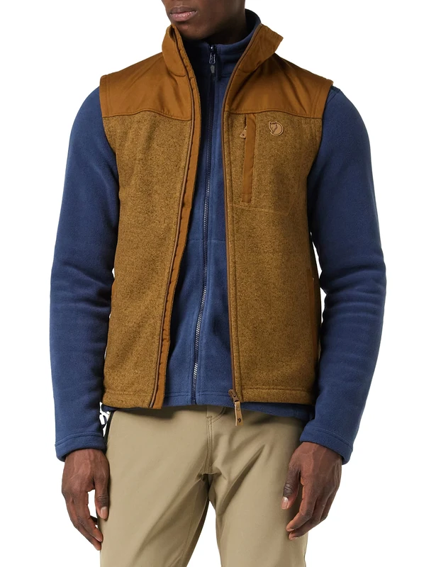 Fjallraven F81727-230 Buck Fleece Vest, Men, Chestnut, S