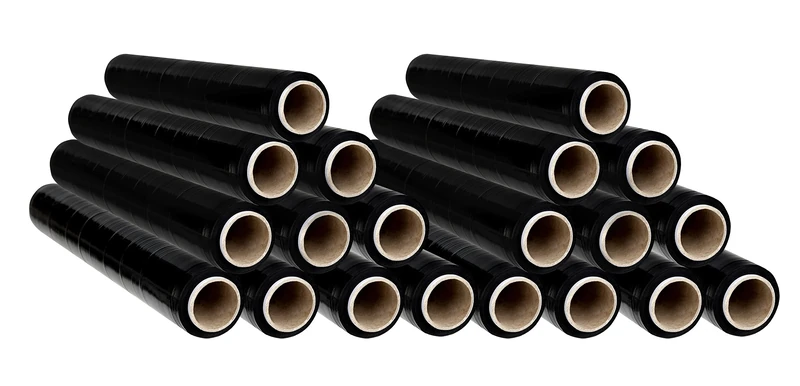 OFITURIA Black Film for Packaging 50 cm x 200 Metres Length – Manual Elastic Film for Industrial Packaging – Pack of 20