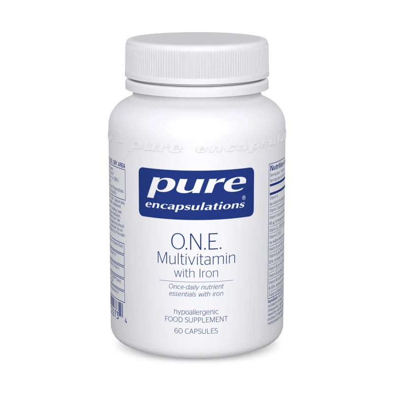 Pure Encapsulations O.N.E. Multivitamin with Iron - with B Vitamins, Folate, Zinc and Vitamins A, B, C, D, E and K in Highly Bioavailable Forms, 60 Capsules