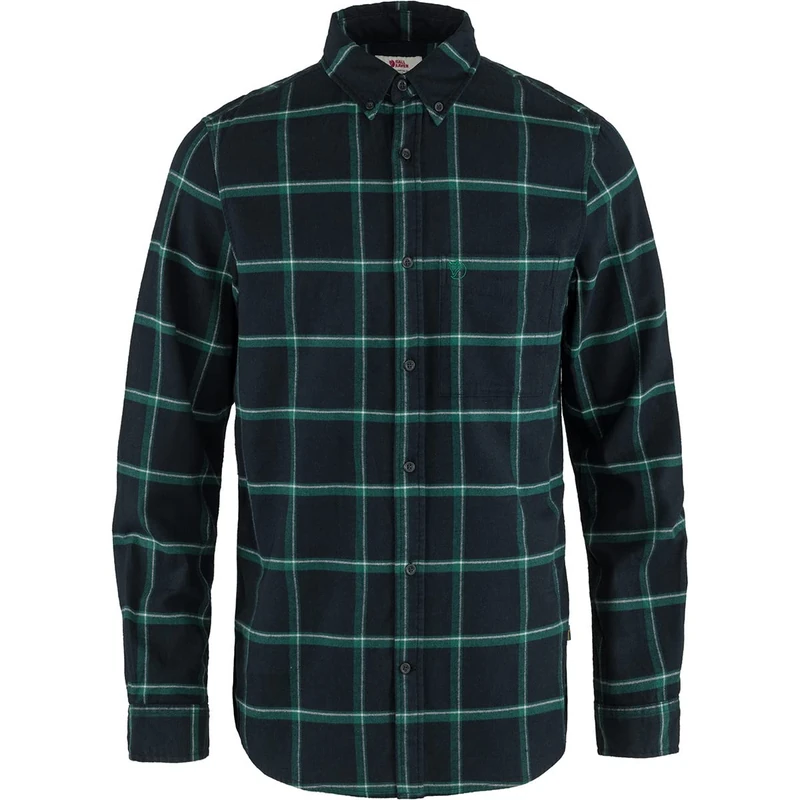 Fjällräven F84132-555-667 Övik Comfort Flannel Shirt, Men, Dark Navy/Arctic Green, S
