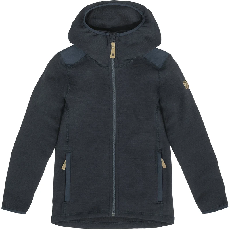 FJALLRAVEN Kids Keb Fleece Hoodie Dark Navy - Image 1