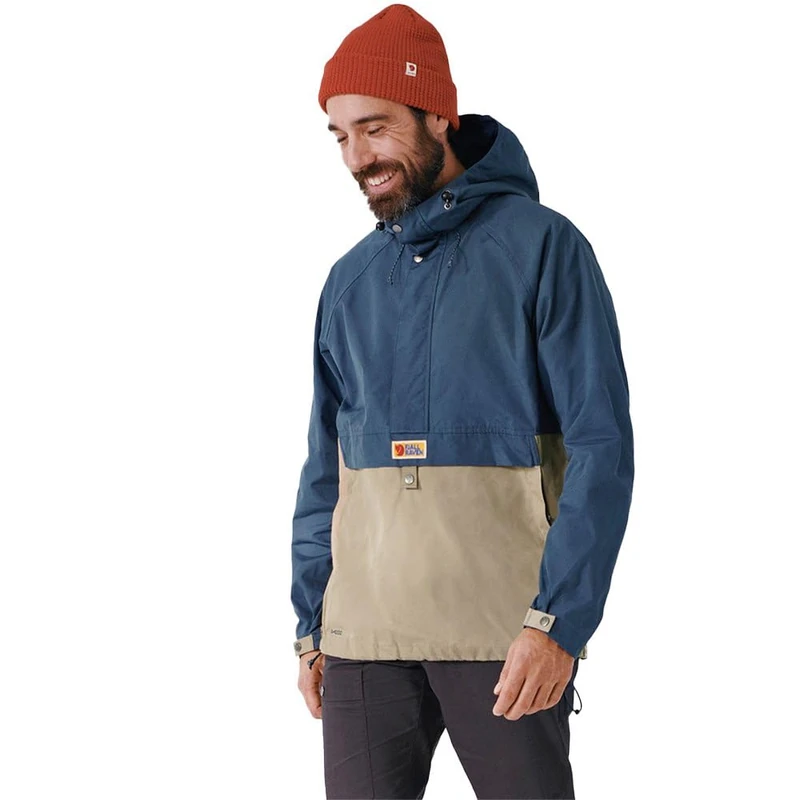 Fjällräven F87008-520-195 Vardag Anorak Jacket, Men, Uncle Blue/Sand Stone, XS