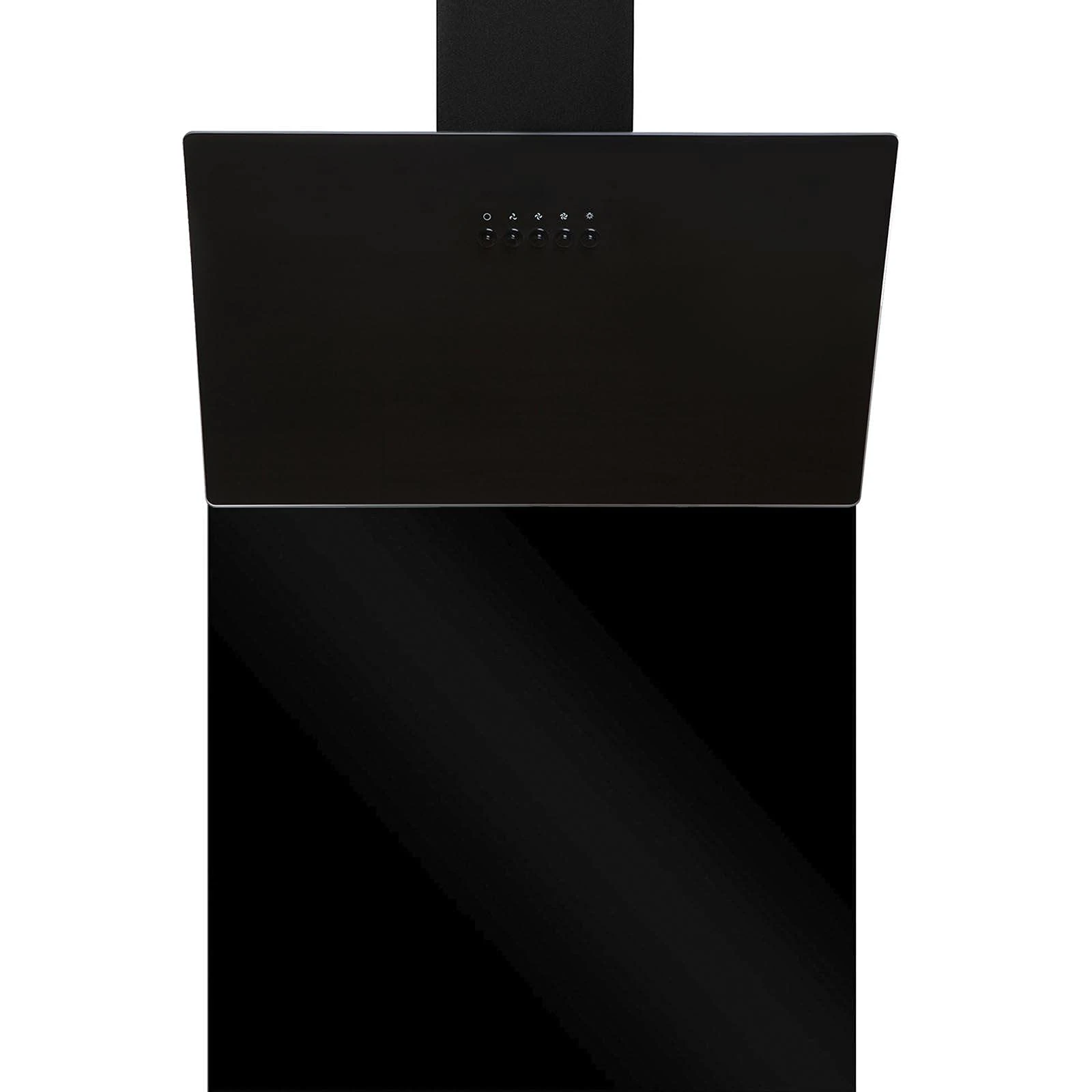 SIA AH60BL 60cm Black Angled Cooker Hood Extractor Fan & SP60BL Toughened Glass Splashback