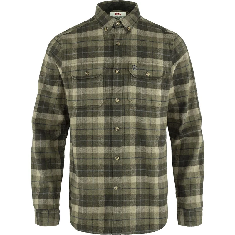 Fjällräven F81373-620-662 Singi Heavy Flannel Shirt, Men, Green/Deep Forest, XS