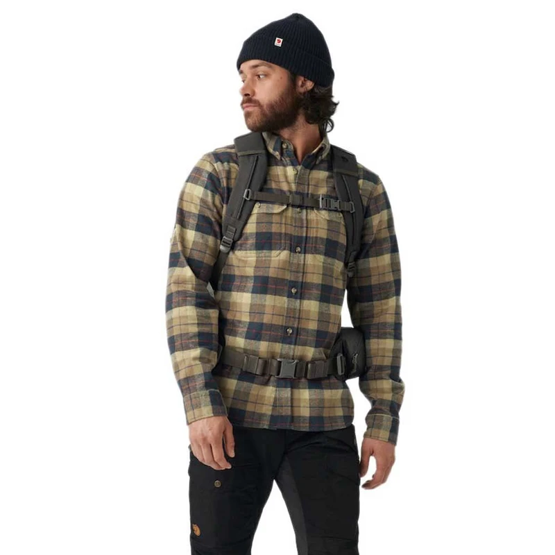 Fjällräven F81373-620-662 Singi Heavy Flannel Shirt, Men, Green/Deep Forest, S