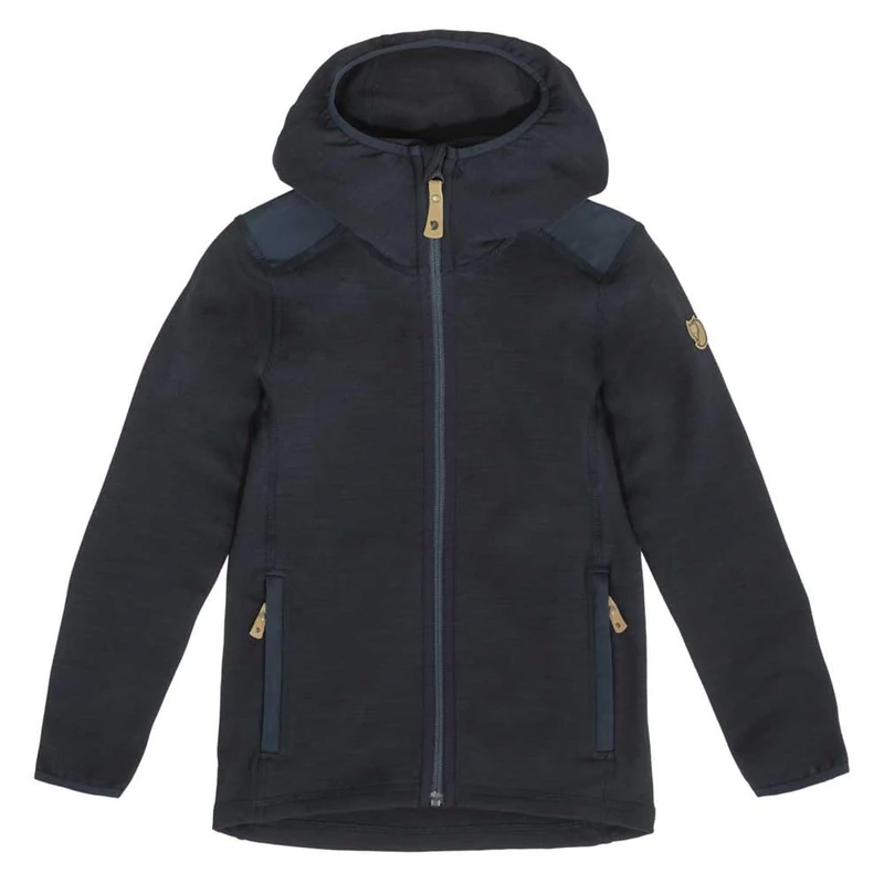 Fjällräven F80880-555 Kids Keb Fleece Hoodie, Dark Navy, 146
