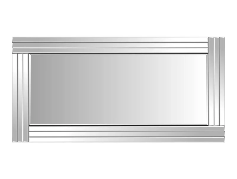 Milton Manor Bevelled Modern All Glass Wall Mirror 5Ft8 X 2Ft9 (174cm X 85cm), Frameless