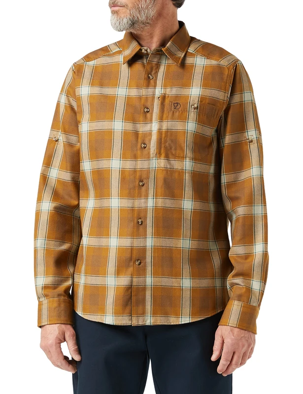 Fjällräven F81474-230-248 Fjällglim LS Shirt, Men, Chestnut/Timber Brown, L