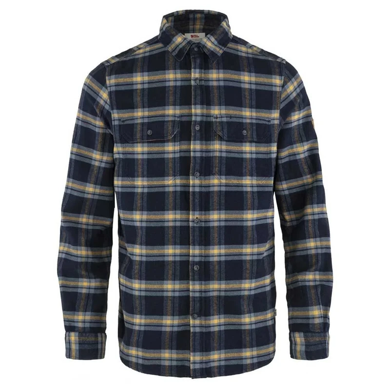 Fjällräven F82978-555-232 Övik Heavy Flannel Shirt, Men, Dark Navy/Buckwheat Brown, M