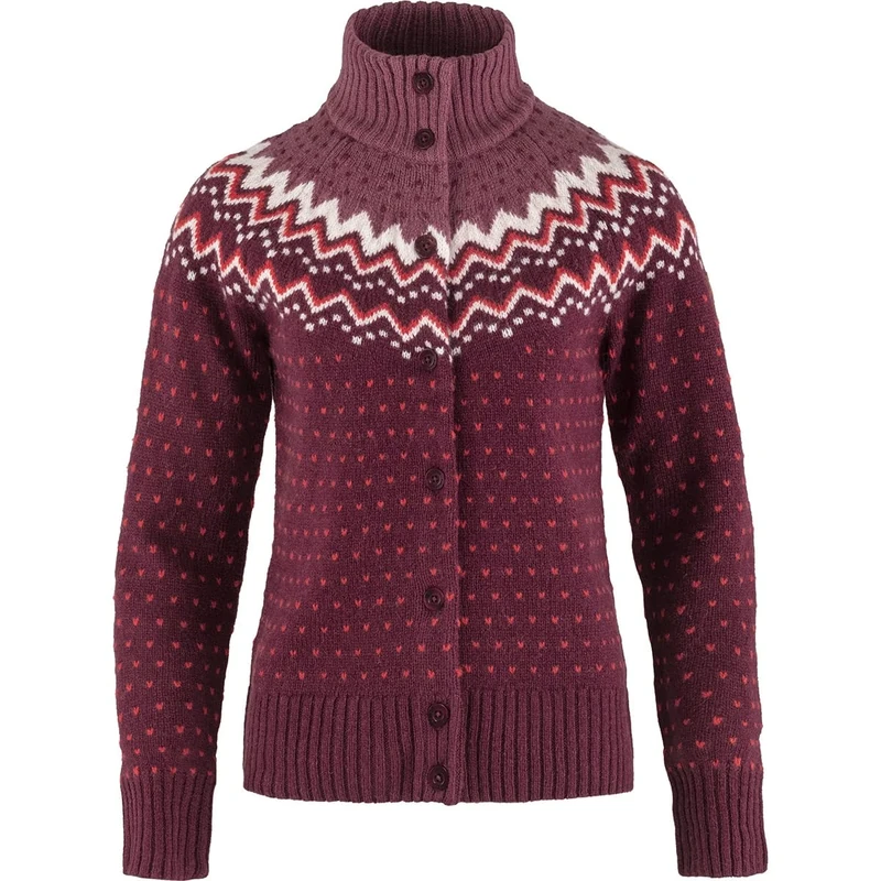 Fjällräven F84148-356 Övik Knit Cardigan, Women, Dark Garnet, XL