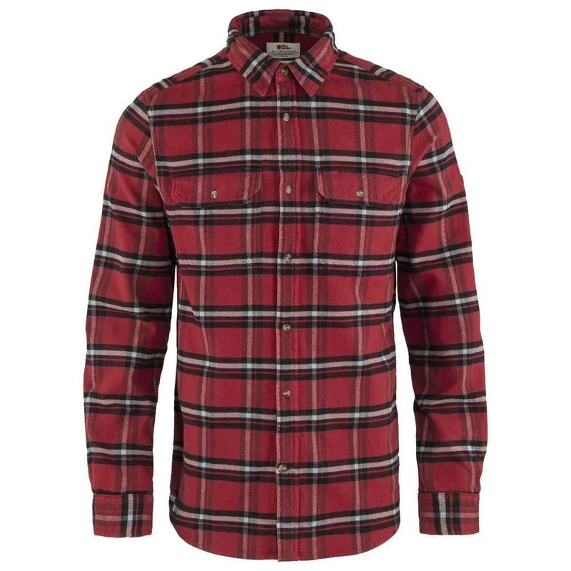 Fjällräven F82978-345-021 Övik Heavy Flannel Shirt, Men, Red Oak/Fog, XXL