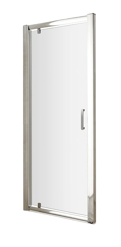 nuie AQHD90H3 Pacific Modern Bathroom Easyfit Shower Hinged Door, 6mm Toughened Safety Glass and Round D-Handle, 900mm, Polished Chrome